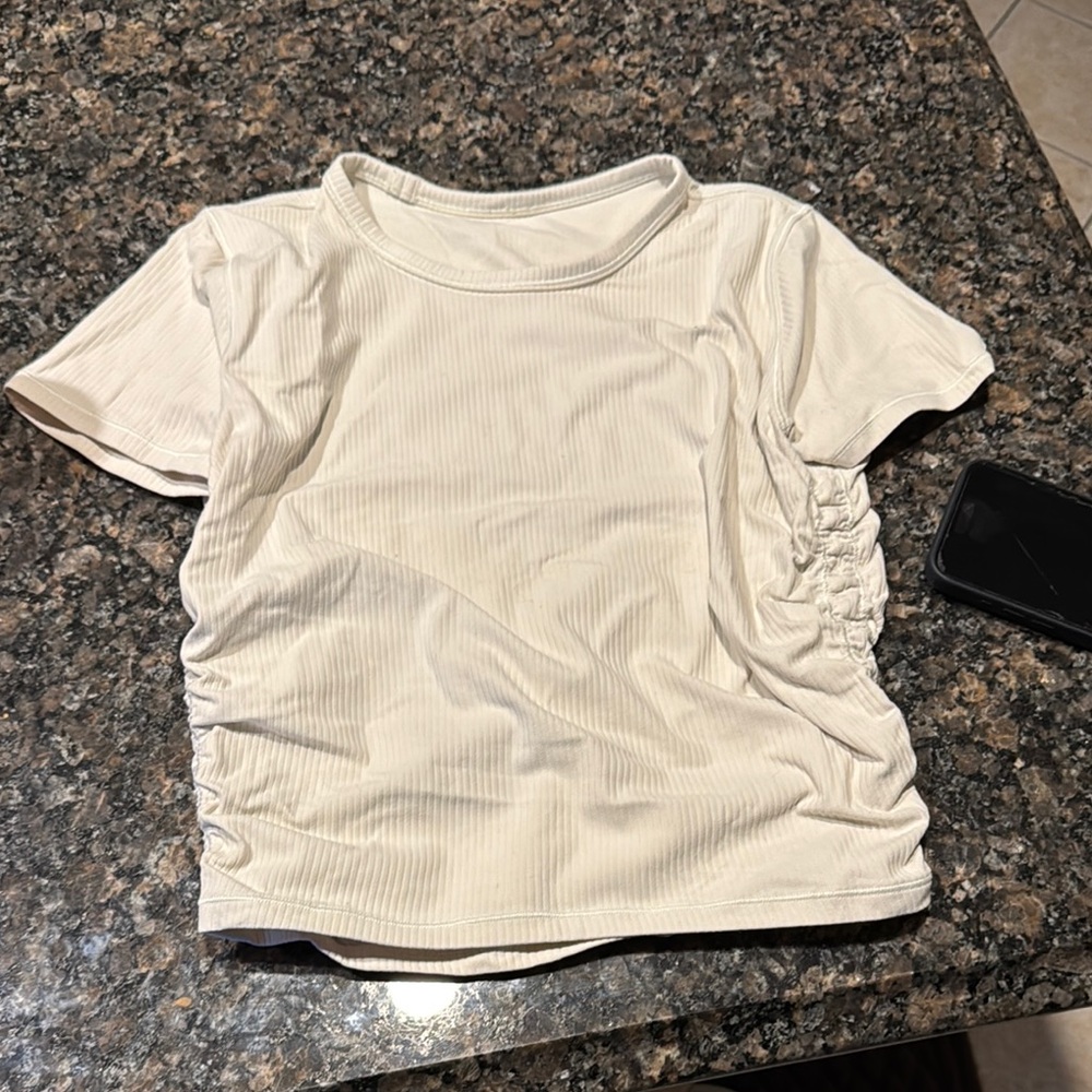 Women's Cream Ruched Top